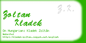 zoltan kladek business card