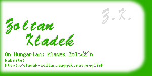 zoltan kladek business card